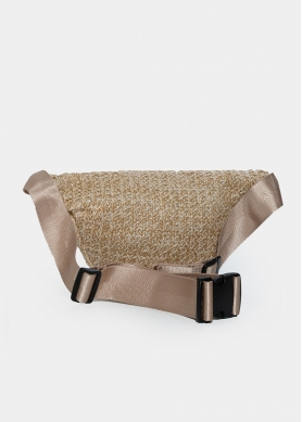 straw belt bag in beige 