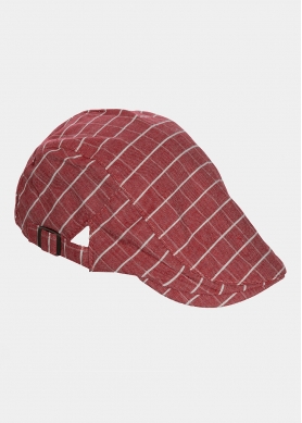 red checkered cap