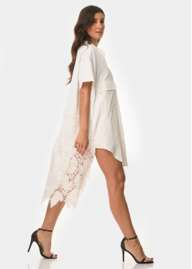 Lace shirt-dress