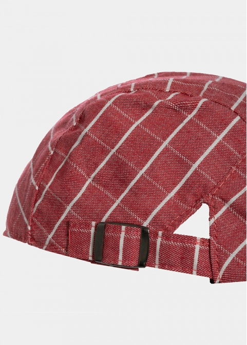 red checkered cap