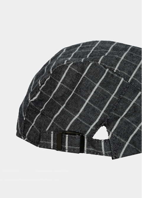 black checkered cap