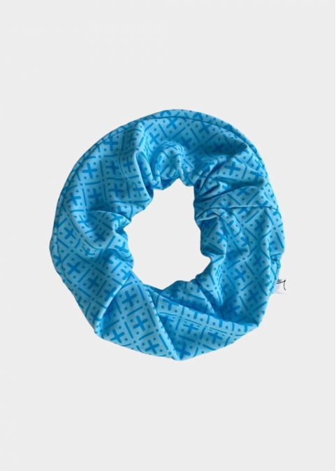 Printed Shiny Scrunchie Light Blue