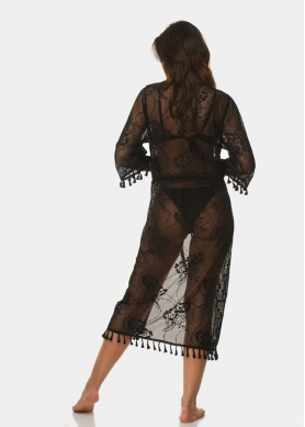 Black laced caftan