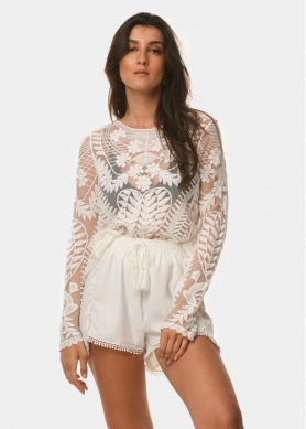 White laced blouse