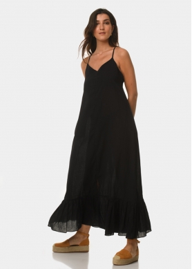 Black strapped long dress