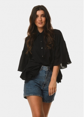 Black shirt-dress