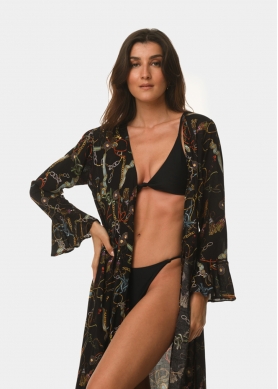Black pattern caftan