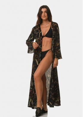 Black pattern caftan