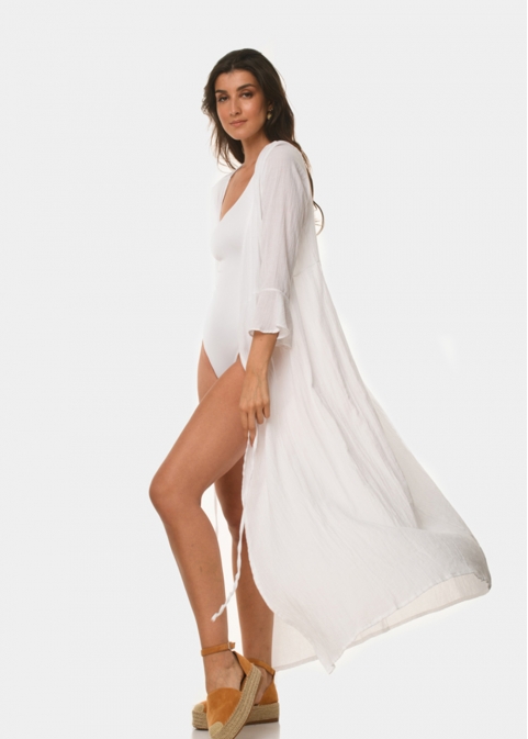 White cotton caftan