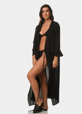 Black cotton caftan