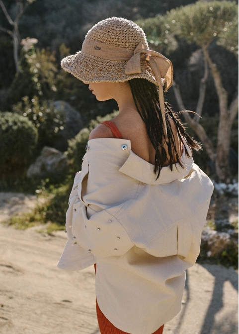 Brown Straw Hat w/ Brown Ribbon