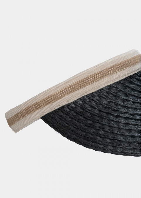 Black straw headband 