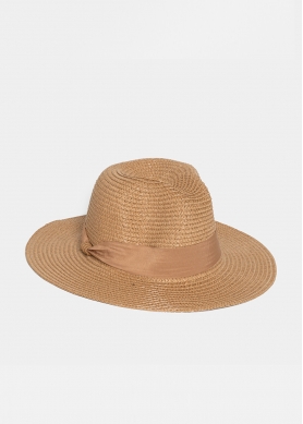 Brown Straw Panama with Brown Strap