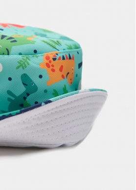 Kids Bucket Hat Double Face w/ Dino Pattern 
