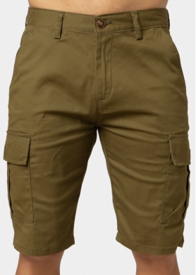 Khaki Cotton Cargo Shorts