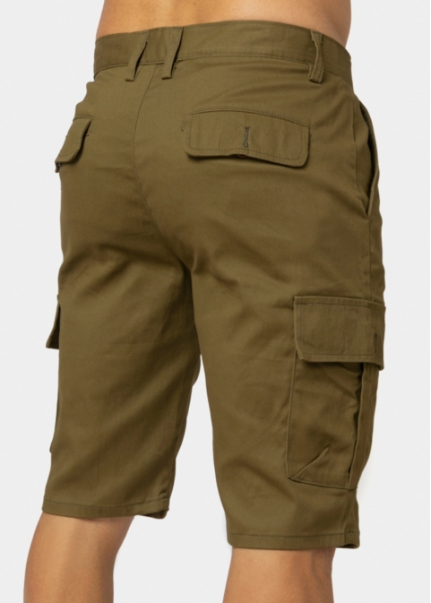 Khaki Cotton Cargo Shorts