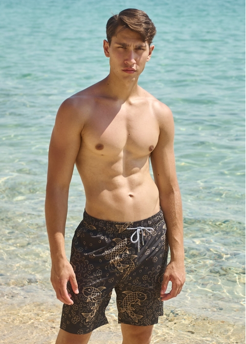 Koi Fish Long Men Swimwear 