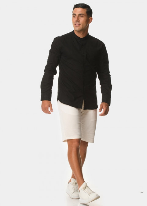 Mandarin linen black