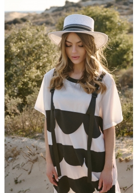White Venezia Style Straw Hat 