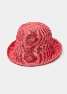 Red Bucket Straw Hat 