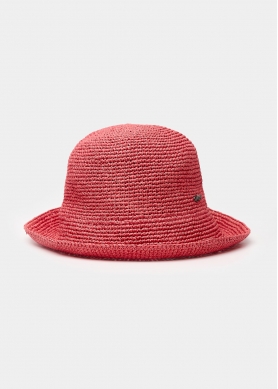 Red Bucket Straw Hat 