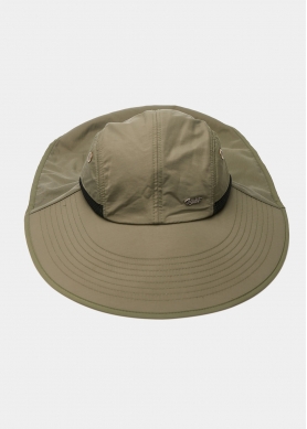 Khaki active hat with neck protector 