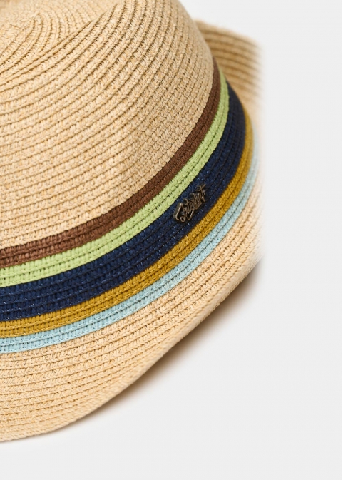 Beige fedora with ocean details 