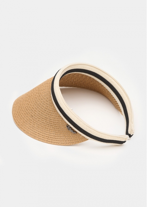 Beige straw headband 