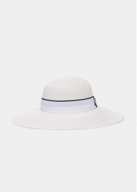 White Straw Hat w/ Strap 