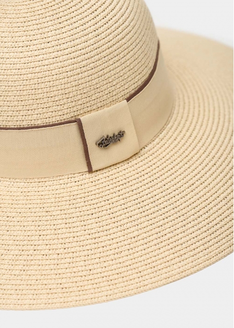 Beige Straw Hat w/ Strap 