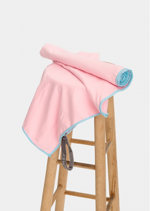 Pink microfiber towel