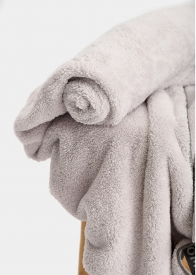 Grey fluffy towel