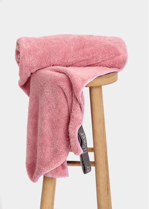 Pink fluffy towel