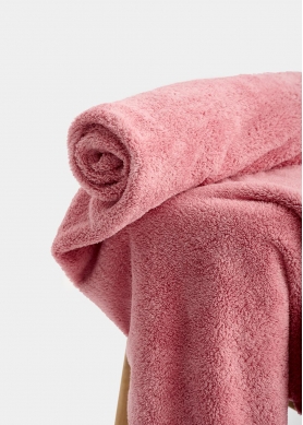 Pink fluffy towel