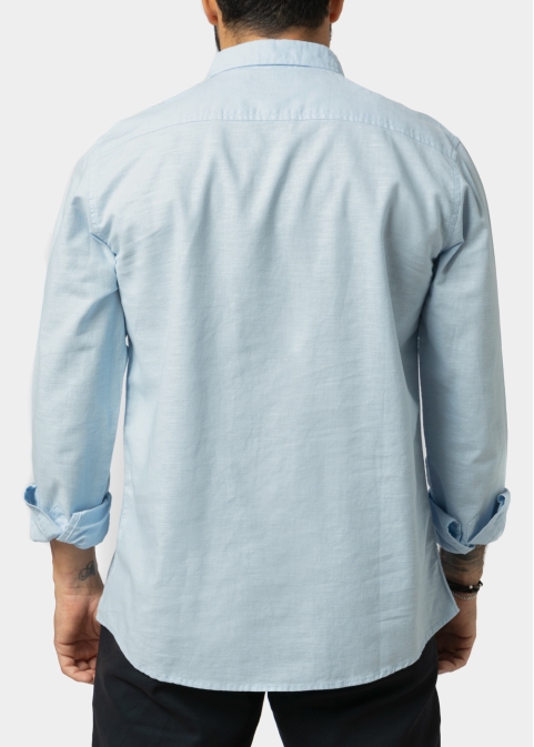 Linen - Cotton Light Blue Classic Shirt