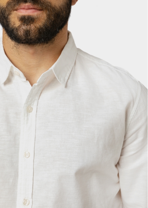 Linen - Cotton White Shirt 