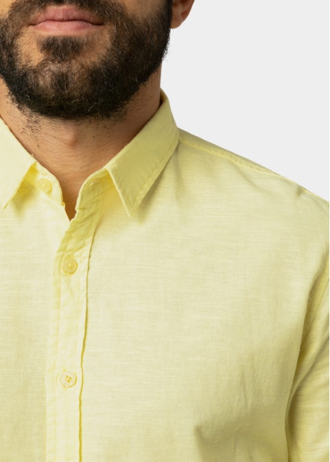 Linen - Cotton Yellow Shirt 