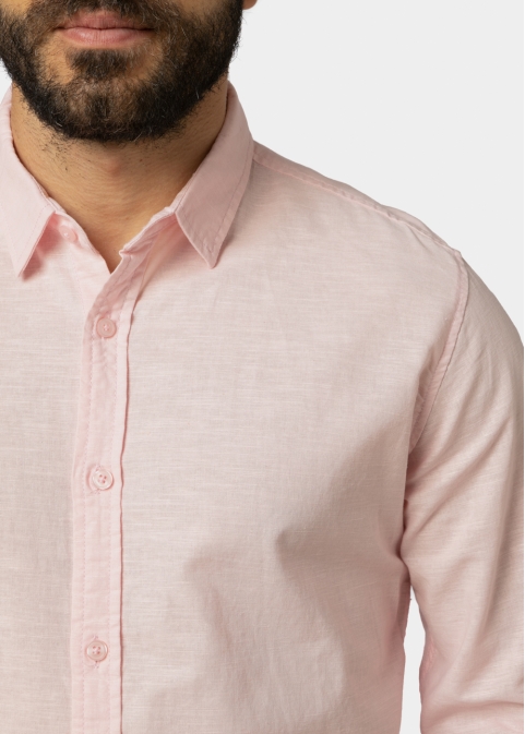 Linen - Cotton Light Pink Shirt 