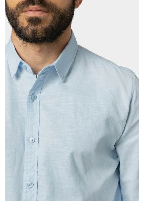 Linen - Cotton Light Blue Shirt 