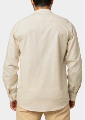 Linen - Cotton Beige Mao Shirt 
