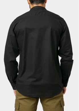 Linen - Cotton Black Mao Shirt 