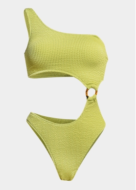 Amalfi One Piece - Lime Crinkle