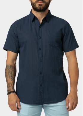 Navy Blue Classic Shirt w/ Short Sleeves