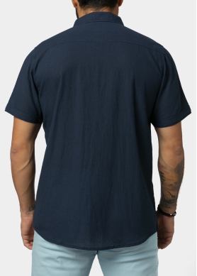 Navy Blue Classic Shirt w/ Short Sleeves