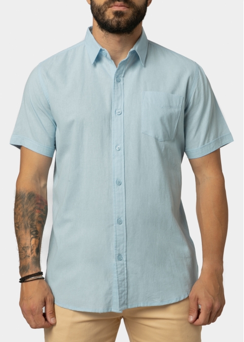 Light Blue Classic Shirt w/ Short Sleeves