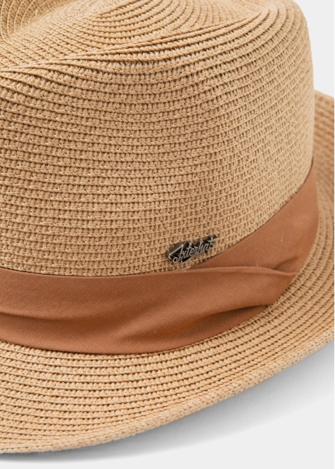 Brown Fedora Hat w/ camel hatband