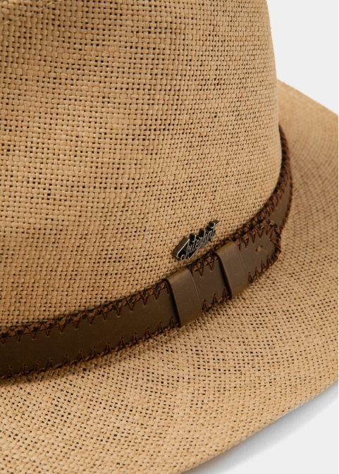 Brown Panama Style Hat w/ brown belt
