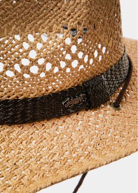Cowboy Style Hat w/ brown hatband & neck cord