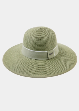 Olive Straw Hat w/ olive hatband