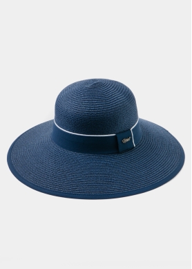 Navy Straw Hat w/ navy hatband